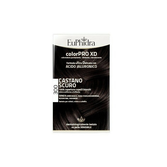 Euphidra colorpro xd 300 castano scuro gel colorante capelliin flacone + attivante + balsamo + guanti