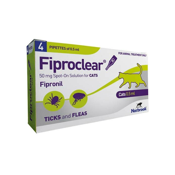 Fiproclear spot-on soluzione 4 pipette 0,5 ml 50 mg gatti