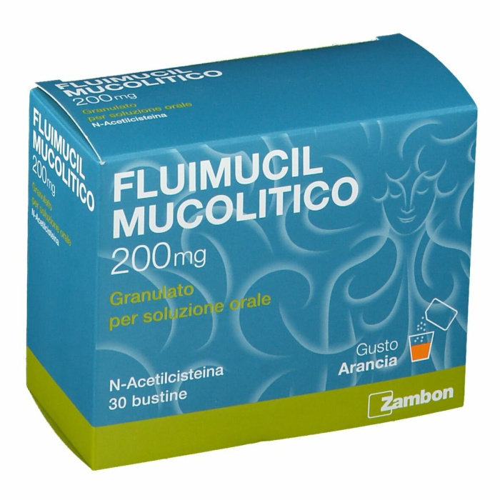 Fluimucil mucolitico 200 mg granulato n-acetilcisteina 30 bustine