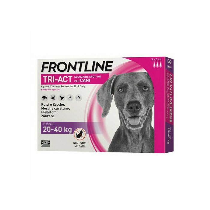 Frontline tri-act Spot-on 3 Pipette 4 ml per Cani da 20 a 40 kg