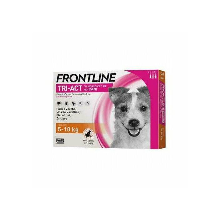 Frontline Tri-Act Spot-on 6 Pipette 1 ml Per Cani da 5 a 10 kg 