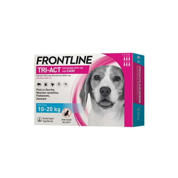 Frontline Tri-Act Spot-on 6 Pipette 2 ml per Cani da 10 a 20 kg