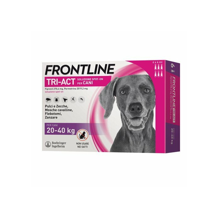 Frontline Tri-Act Spot-On 6 Pipette 4 ml per Cani da 20 a 40 kg
