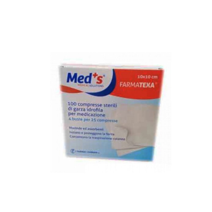 Med's farmatexa compressa garza idrofila 2/8 10x10cm 100 pezzi