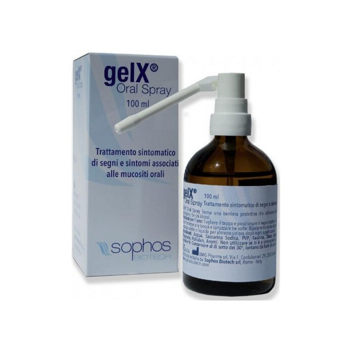 Gel spray orale per trattamento sintomatico segni e sintomiassociati alle mucositi orali