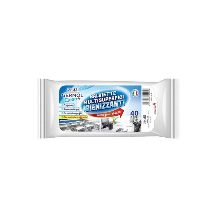 Germol Clean+ Salviettine Multisuperfici Igienizzanti 40 Pezzi