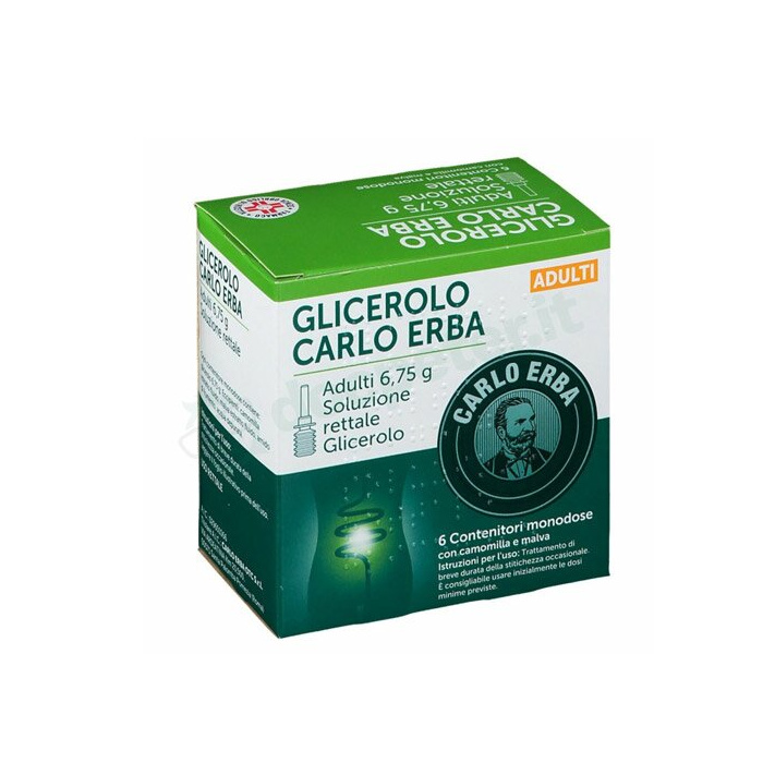 Glicerolo carlo erba adulti 6,75 g soluzione rettale 6 clismi