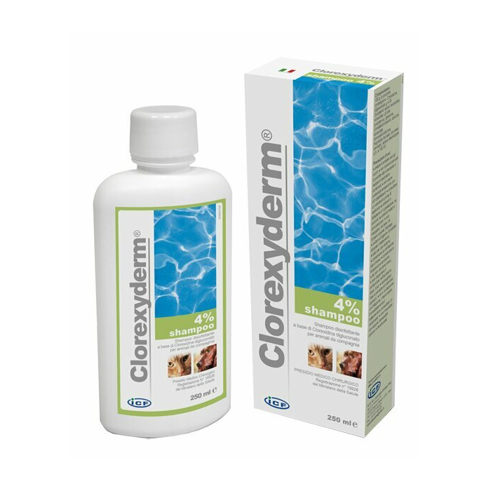 ICF Clorexyderm 4% Soluzione Shampoo Pulizia Cute e Pelo 250ml