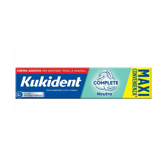 Kukident Complete Crema Adesiva Per Dentiere Gusto Neutro 65 g