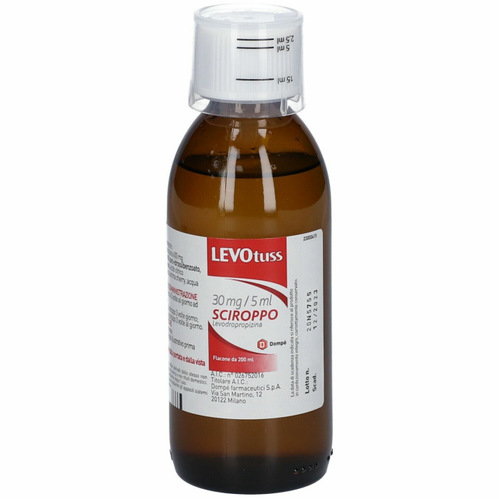 Levotuss sciroppo tosse 30 mg/5ml levodropropizina 200 ml