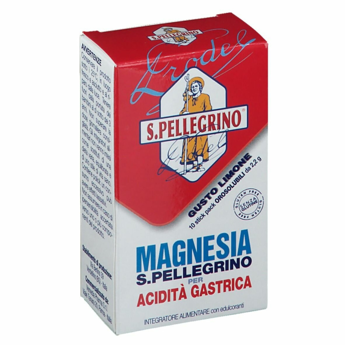Magnesia San Pellegrino Integratore Acidità Gastrica 10 Bustine