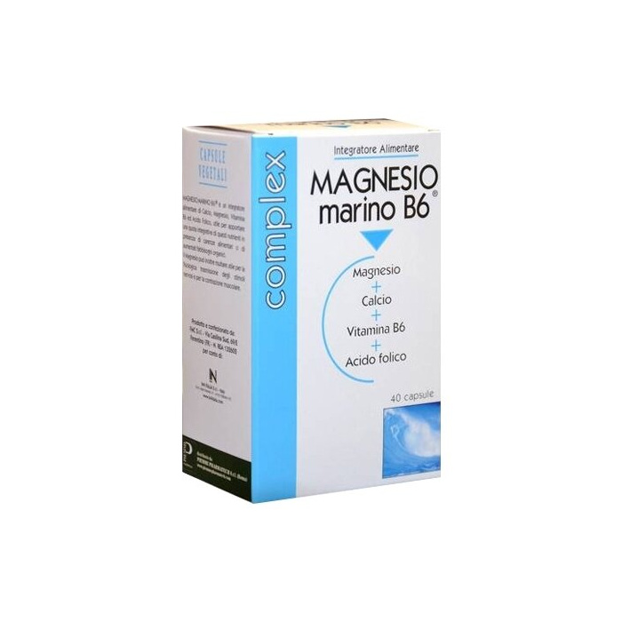 Magnesio Marino B6 con Magnesio Calcio e Vitamine 40 capsule