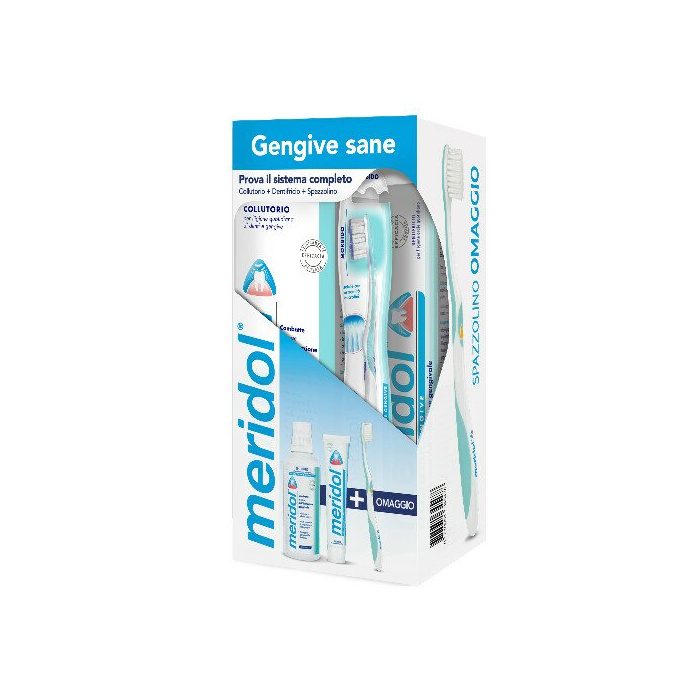 Meridol protezione gengive special kit collutorio + dentifricio + spazzolino 