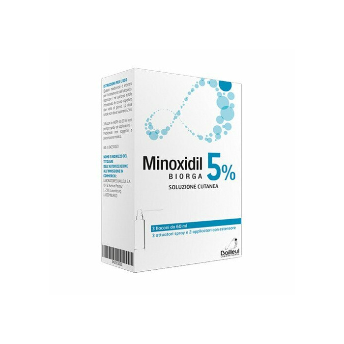 Minoxidil biorga 5% soluzione cutanea spray 3x 60 ml