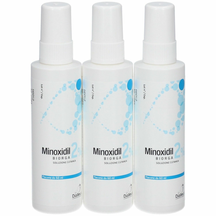 Minoxidil 2% biorga soluzione cutanea 3 flaconcini