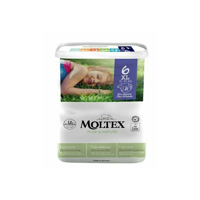 Moltex pure & nature pannolini xl 16-30 kg taglia 6 21 pezzi
