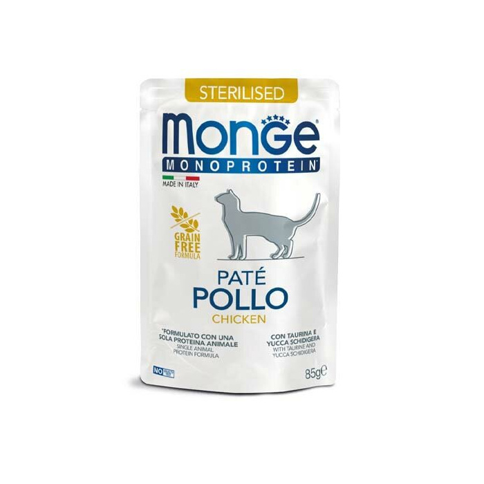 Monge Cat Adult Sterilised Monoprotein Paté Pollo Bustina 85g 