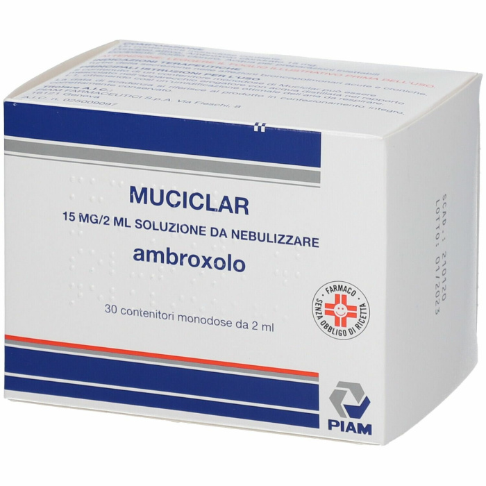 Muciclar soluzione da nebulizzare 15 mg/2ml ambroxolo cloridrato 30 fiale