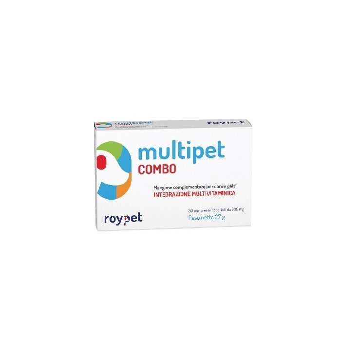 Multipet combo integratore vitaminico per cani e gatti 30 compresse