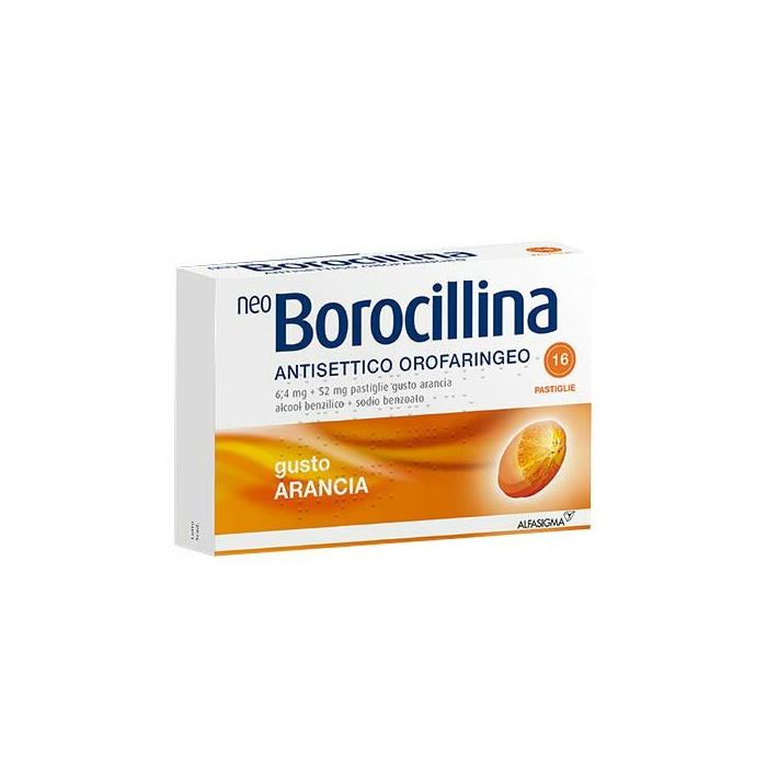 Neo borocillina antisettico orofaringeo arancia 16 pastiglie
