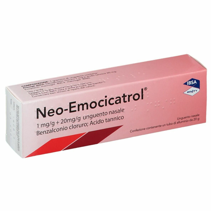 Neoemocicatrol unguento nasale disinfettante 1mg/g + 20 mg/g tubo 20 g