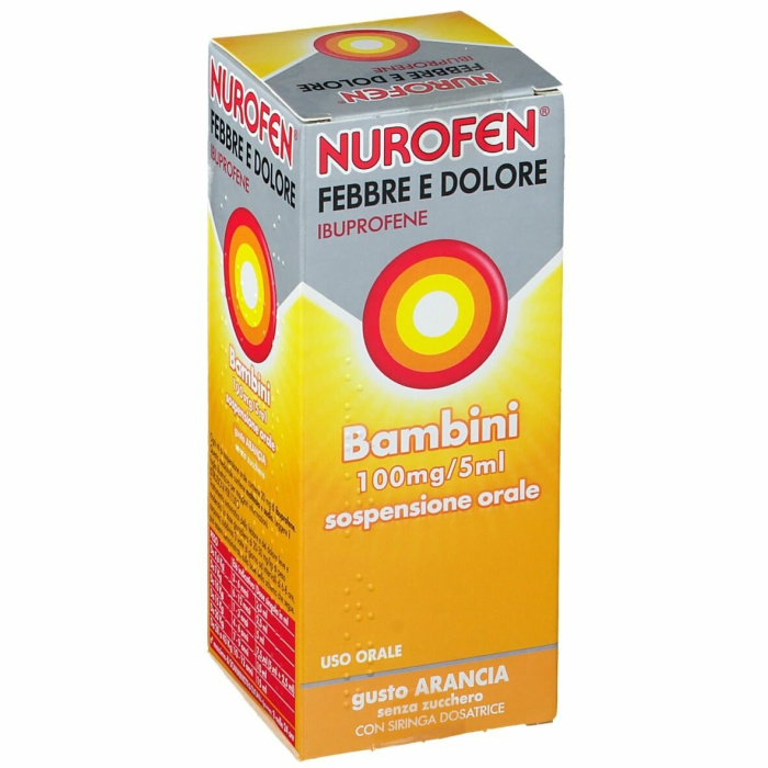 Nurofen febbre e dolore bambini ibrupofene sospensione orale arancia 100mg/5ml