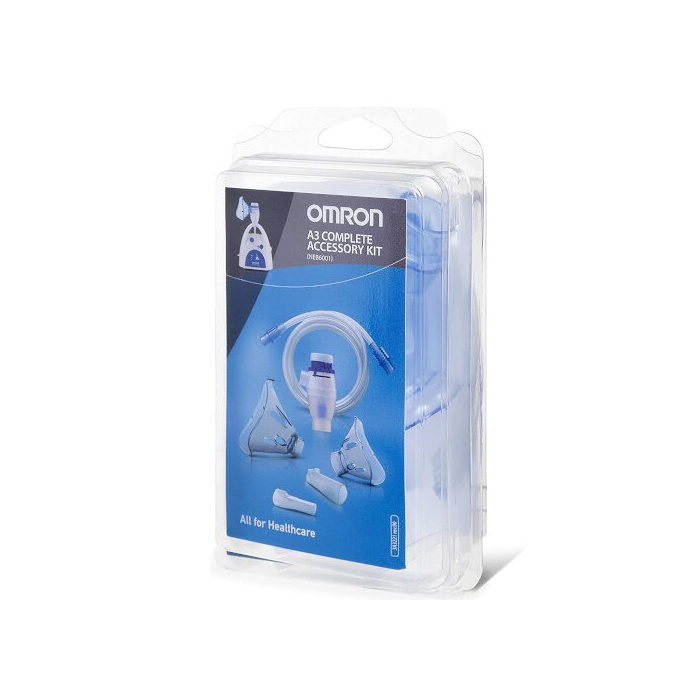 Omron a3 complete kit ricambio ampolla regolabile + tubo + mascherina pediatrica + mascherina adulti + forcelle nasali +boccaglio