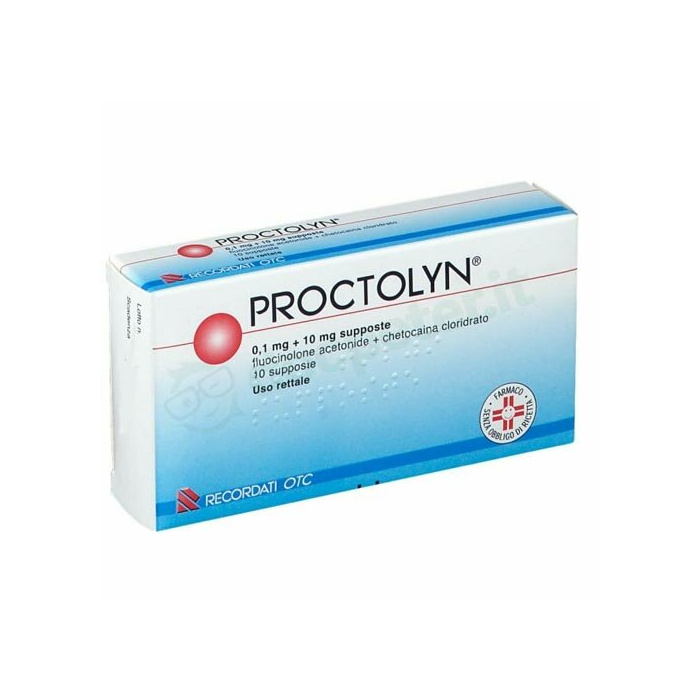 Proctolyn 0,1 mg + 10 mg chetocaina cloridrato emorroidi 10 supposte
