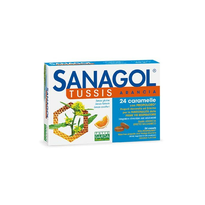 Sanagol Tuss Arancia Benessere Vie Respiratorie 24 Caramelle