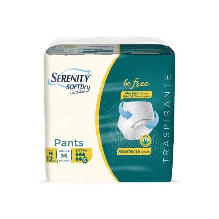 Serenity SoftDry Sensitive Pants Extra Taglia M 12 Pezzi