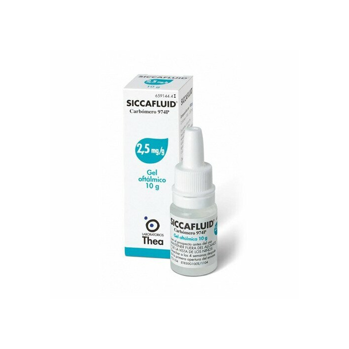 Siccafluid 2,5 mg/g carbomer 974 p gel oftalmico 10 g