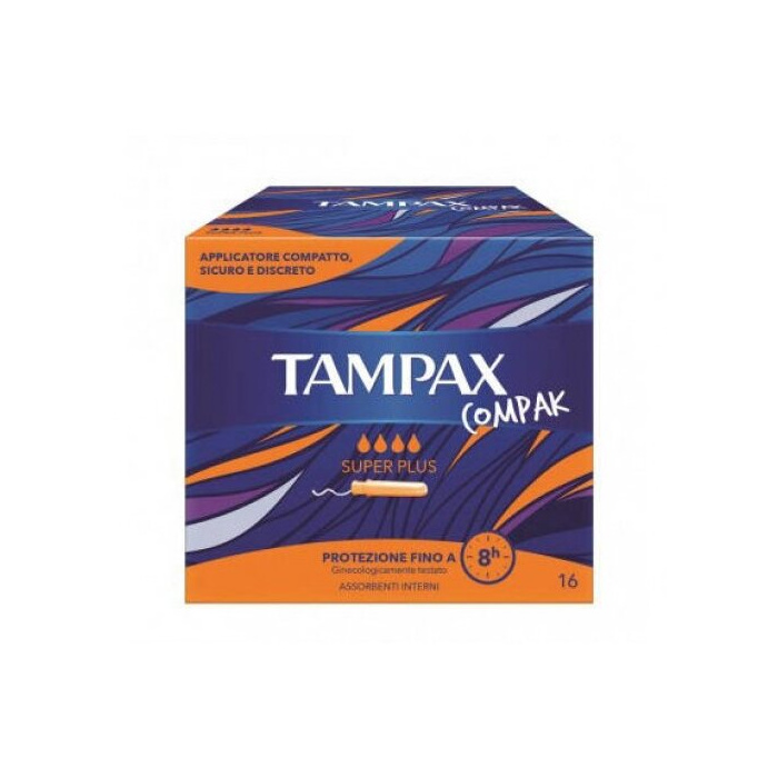 Tampax compak assorbente interno super plus 16 pezzi