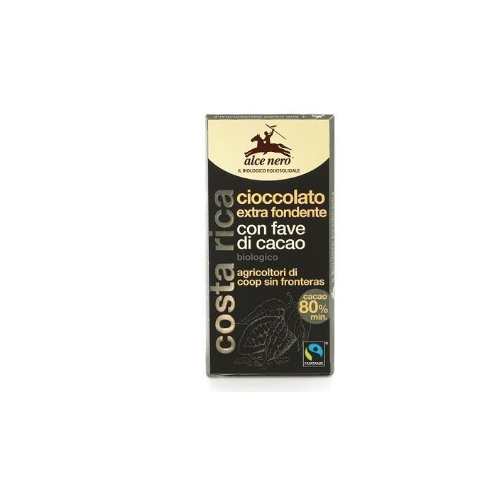 Tavoletta cioccolato extrafondente bio con fave di cacao biofairtrade 100 g
