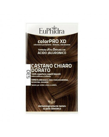 Euphidra colorpro xd 530 castano chiaro dorato gel colorantecapelli in flacone + attivante + balsamo + guanti