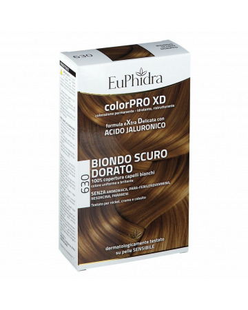 Euphidra colorpro xd 630 biondo scuro dorato gel colorante capelli in flacone + attivante + balsamo + guanti