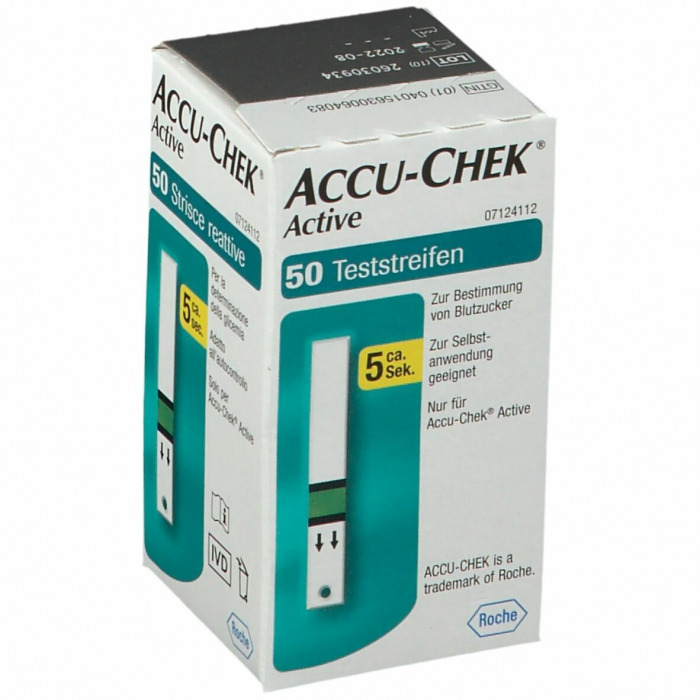 Strisce misurazione glicemia accu-chek active strips 50 pezzi infusione retail