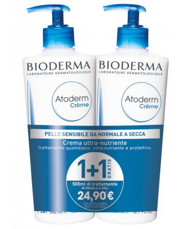Bioderma Atoderm Creme crema pelle secca bipack 500 ml + 500 ml