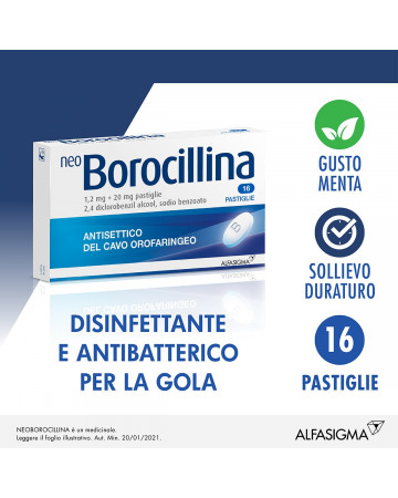 Neoborocillina Antisettico Orofaringeo 16 pastiglie