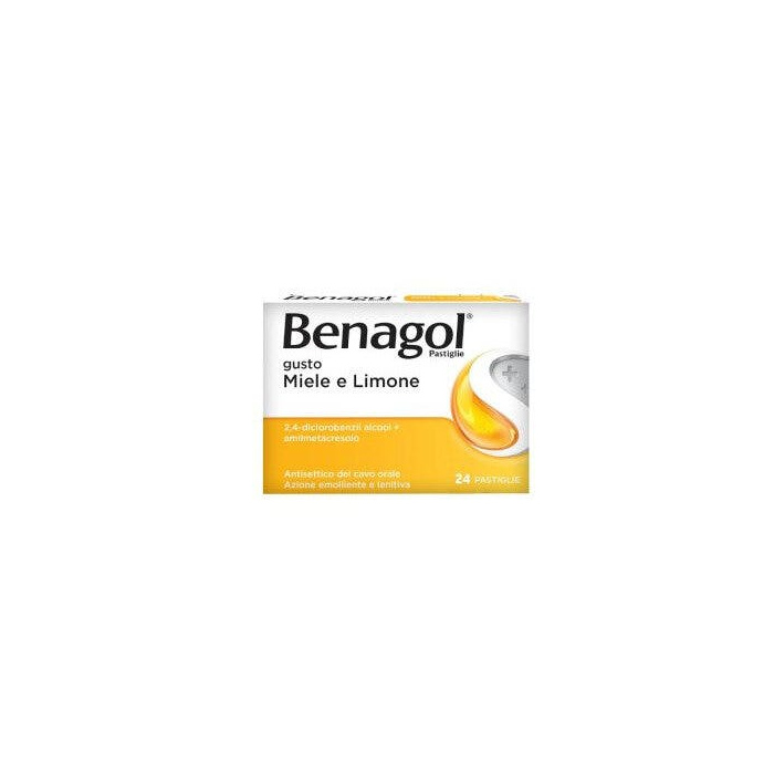 Benagol Antisettico per Bocca e Gola 24 Pastiglie Miele e Limone Benagol Antisettico per Bocca e Gola 24 Pastiglie Miele e Limone