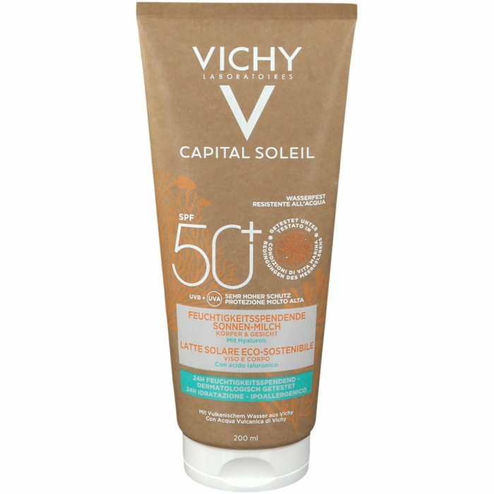 Vichy Capital Soleil Latte Solare Eco-Sostenibile Spf 50+ 200 ml Vichy Capital Soleil Latte Solare Eco-Sostenibile Spf 50+ 200 ml