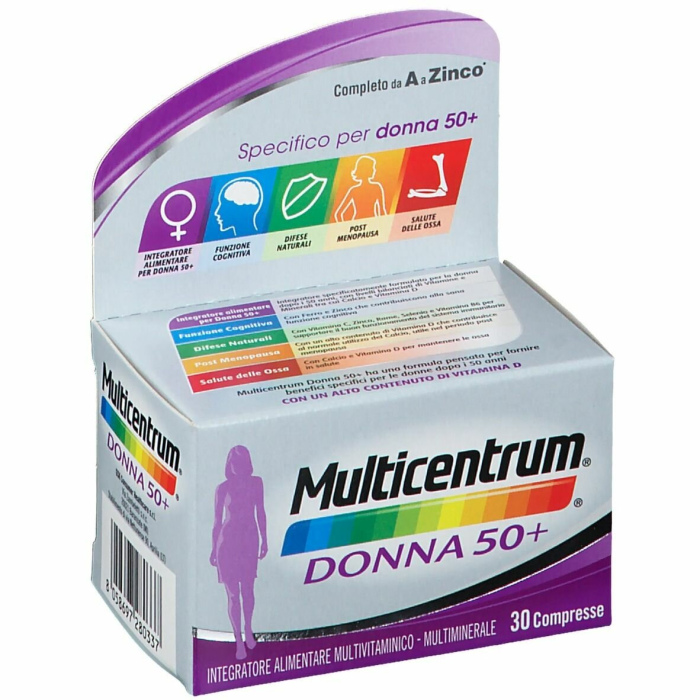 Multicentrum Donna 50+ Multivitaminico Multiminerale 30 Compresse Multicentrum Donna 50+ Multivitaminico Multiminerale 30 Compresse
