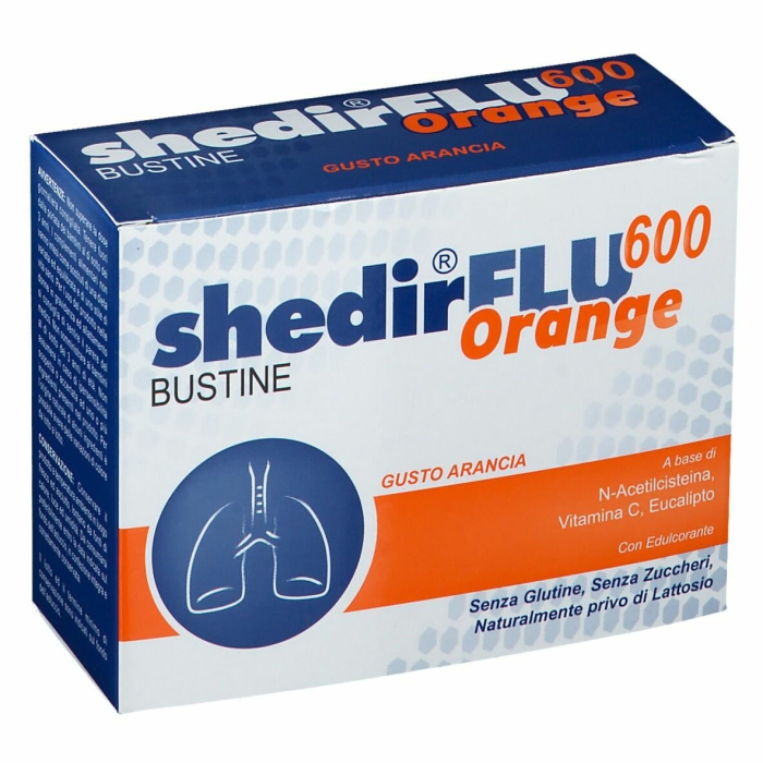 ShedirFlu 600 Orange Lenitivo Mucosa Orofaringea 20 bustine ShedirFlu 600 Orange Lenitivo Mucosa Orofaringea 20 bustine
