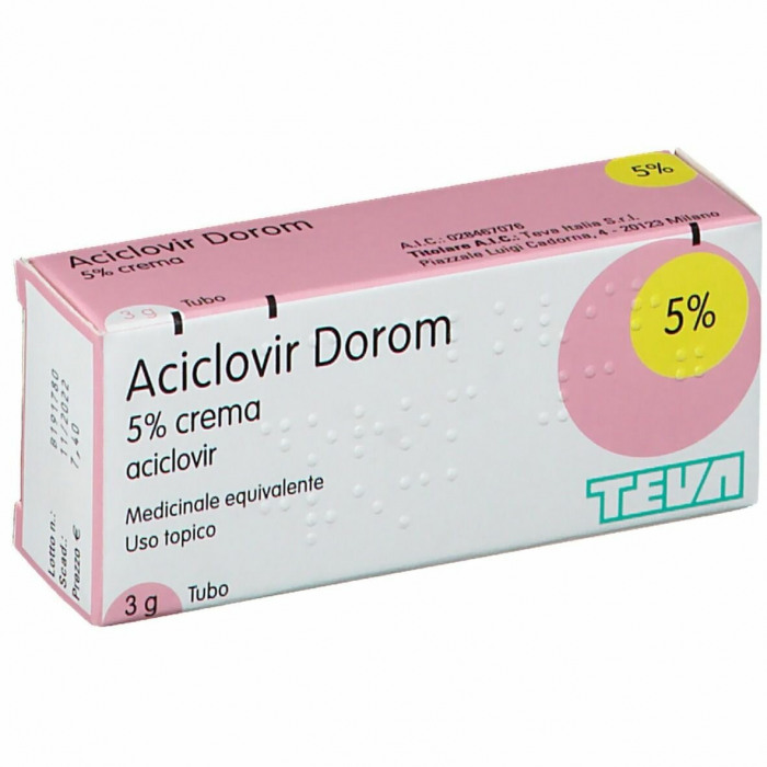 Aciclovir Dorom 5% crema 3 g contro herpes simplex