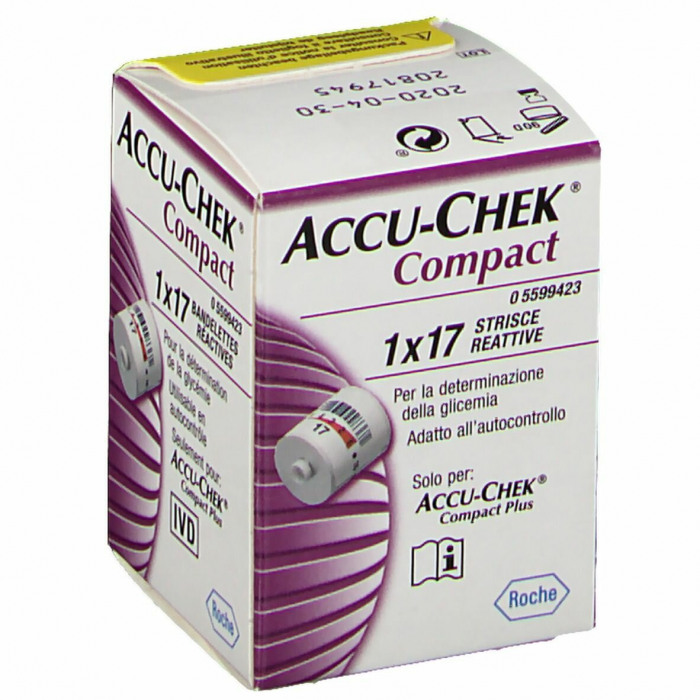 Accu-chek compact 17 strisce  reattive glicemia