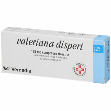 Valeriana Dispert 125 mg Ipnotico e Sedativo 20 compresse rivestite