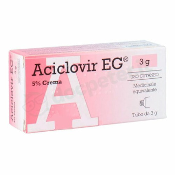 Aciclovir EG Crema 5% Herpes Simplex Labialis e Genitalis 3g 