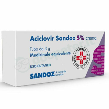 Aciclovir sand crema 3g 5% contro herpes simplex