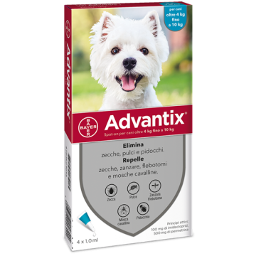 Advantix spot on 4 pipette 1 ml cani da 4 a 10 kg