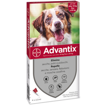 Advantix spot on 4 pipette 2,5 ml cani da 10 a 25 kg