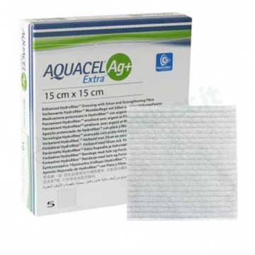 Aquacel™ Ag+ EXTRA™ Medicazione con Ioni Argento 15x15cm 5 unità
